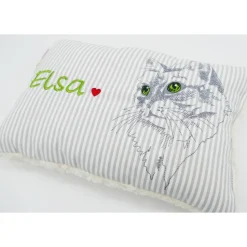 Namenskissen Taufkissen Kuschelkissen Kindergartenkissen Geburtsgeschenk  Schmusekissen Katzenkissen Langhaar