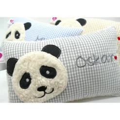 Namenskissen Taufkissen Kuschelkissen Kindergartenkissen Geburtsgeschenk  Panda Pandabär