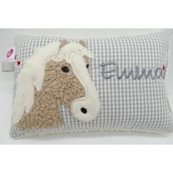 Namenskissen Taufkissen Kuschelkissen Kindergartenkissen Geburtsgeschenk Pferd Pferdchen Pony
