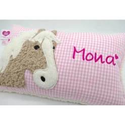 Namenskissen Taufkissen Kuschelkissen Kindergartenkissen Geburtsgeschenk Pferd Pferdchen Pony