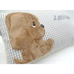 Namenskissen Taufkissen Kuschelkissen Kindergartenkissen Geburtsgeschenk Kuschliger Hundewelpe