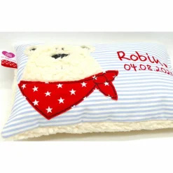 Namenskissen Taufkissen Kuschelkissen Kindergartenkissen Geburtsgeschenk  Bär Eisbär