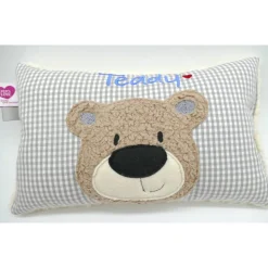 Namenskissen Taufkissen Kuschelkissen Kindergartenkissen Geburtsgeschenk  Bär Teddybär Kuschelbär