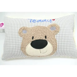 Namenskissen Taufkissen Kuschelkissen Kindergartenkissen Geburtsgeschenk  Bär Teddybär Kuschelbär