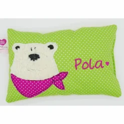 Namenskissen Taufkissen Kuschelkissen Kindergartenkissen Geburtsgeschenk  Bär Eisbär