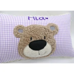 Namenskissen Taufkissen Kuschelkissen Kindergartenkissen Geburtsgeschenk  Bär Teddybär Kuschelbär