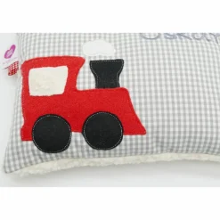 Namenskissen Taufkissen Kuschelkissen Kindergartenkissen Geburtsgeschenk  Eisenbahn Lok Lokomotive