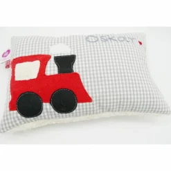 Namenskissen Taufkissen Kuschelkissen Kindergartenkissen Geburtsgeschenk  Eisenbahn Lok Lokomotive