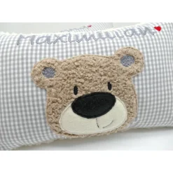 Namenskissen Taufkissen Kuschelkissen Kindergartenkissen Geburtsgeschenk  Bär Teddybär Kuschelbär