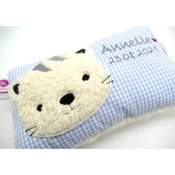 Namenskissen Taufkissen Kuschelkissen Kindergartenkissen Geburtsgeschenk  Schmusekissen Katze Kätzchen