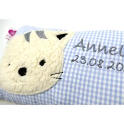 Namenskissen Taufkissen Kuschelkissen Kindergartenkissen Geburtsgeschenk  Schmusekissen Katze Kätzchen