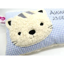 Namenskissen Taufkissen Kuschelkissen Kindergartenkissen Geburtsgeschenk  Schmusekissen Katze Kätzchen