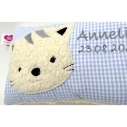 Namenskissen Taufkissen Kuschelkissen Kindergartenkissen Geburtsgeschenk  Schmusekissen Katze Kätzchen
