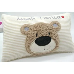 Namenskissen Taufkissen Kuschelkissen Kindergartenkissen Geburtsgeschenk  Bär Teddybär Kuschelbär