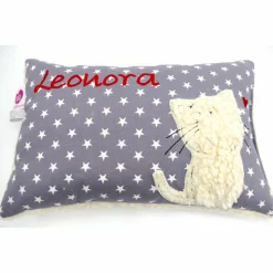 Namenskissen Taufkissen Kuschelkissen Kindergartenkissen Geburtsgeschenk  Schmusekissen Katze Kätzchen