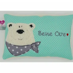 Namenskissen Taufkissen Kuschelkissen Kindergartenkissen Geburtsgeschenk Bär Eisbär Kuschelbär