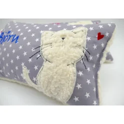Namenskissen Taufkissen Kuschelkissen Kindergartenkissen Geburtsgeschenk  Schmusekissen Katze Kätzchen