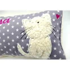 Namenskissen Taufkissen Kuschelkissen Kindergartenkissen Geburtsgeschenk  Schmusekissen Katze Kätzchen