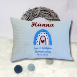 Namenskissen zu Kommunion oder Konfirmation, personalisiertes Kissen für Jungen, Kissen mit Namen