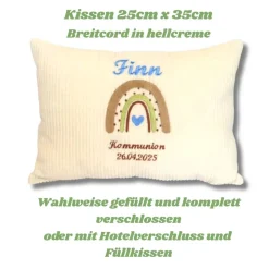 Namenskissen zu Kommunion oder Konfirmation, personalisiertes Kissen für Jungen, Kissen mit Namen
