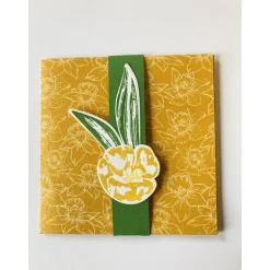 Narzissen Tulpen Geldkarte Gutscheinkarte - Osterkarte UniKat Handarbeit Stampin'Up