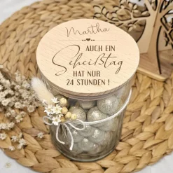 Nervennahrung Geschenk Kollegen, Vorratsglas mit Namen, Geschenk Arbeitskollegin, Geschenkidee Kleinigkeit Kollegin