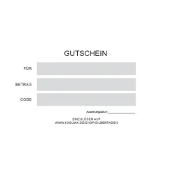 NEU Geschenk-Gutschein ab Sofort auch in meinem Shop