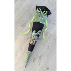 NEU! Schultüte Traktor, Stoff, genäht, Step by Step, Zuckertüte 70cm Stoff, Stickereien, Name inklusive