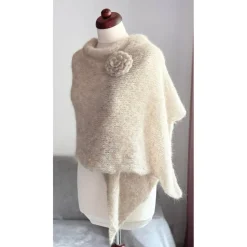 Neue Farbe!Braut Stola,Hochzeit,milchcafe creme,Tuch,Alpaka,Seide! Schal, gestrickt!