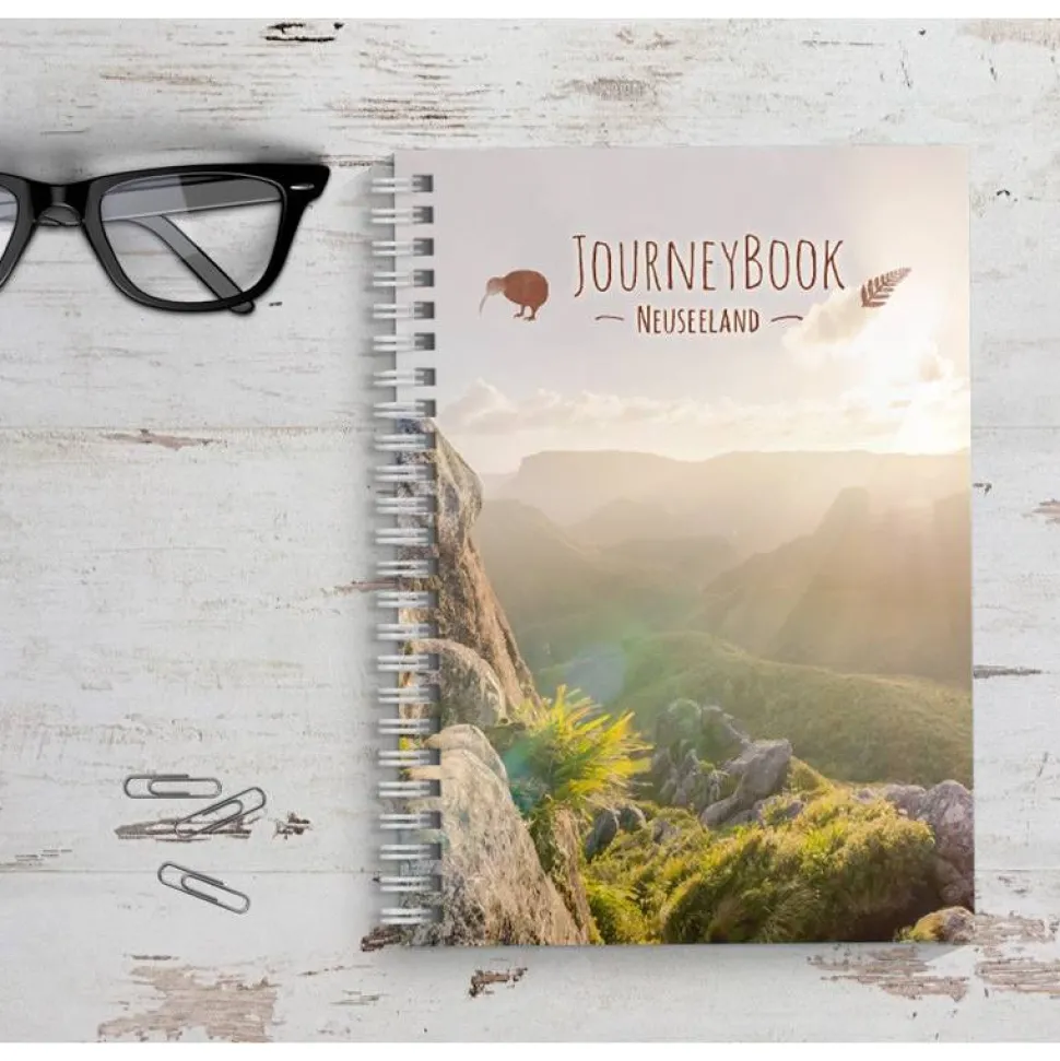 Neuseeland Reisetagebuch zum selberschreiben / als Abschiedsgeschenk - DIN A5 mit interaktiven Aufgaben & Reise-Zitaten