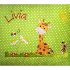 Niedliche kleine Giraffe & Name - Geburt, Taufe, personalisierte Kissen, Kindergarten, Geschenk zur Geburt, Namenskissen