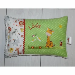 Niedliche kleine Giraffe & Name - Geburt, Taufe, personalisierte Kissen, Kindergarten, Geschenk zur Geburt, Namenskissen