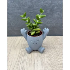 Niedlicher 3D-Blumentopf mit Gesicht | Lustige Pflanztopf-Figur für Sukkulenten | Fensterbank & Wohnzimmer Deko | Perfek