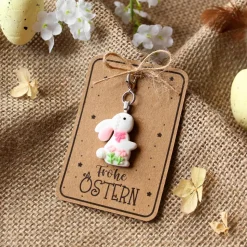 Niedlicher Hasen Anhänger mit Geschenkkarte – Perfekte Kleinigkeit fürs Osternest