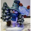 Niedlicher Schneemann aus Keramik zum Beleuchten