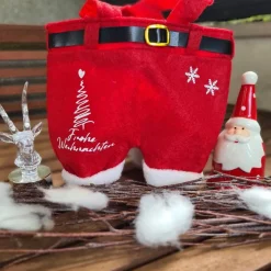 Nikolaushose Mini personalisierbar | Weihnachtsmann Hose als Geschenkverpackung | Lustige Nikolaus Geschenkidee für Kind
