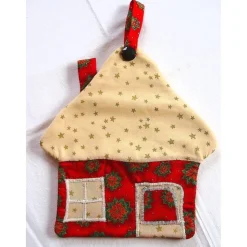Nikolaushäuschen schöner Advents- und Weihnachts-Dekohänger genäht von Hobbyhaus