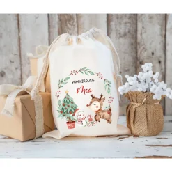 Nikolaussack, Geschenke Kinder personalisiert mit Name, Nikolausgeschenk, Tasche, Nikolausbeutel Weihnachten