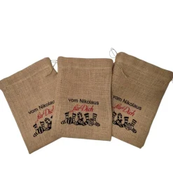 Nikolaussäckchen aus Jute, Weihnachtsbeutel, Geschenktasche, Jutebeutel