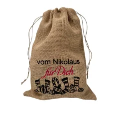 Nikolaussäckchen aus Jute, Weihnachtsbeutel, Geschenktasche, Jutebeutel