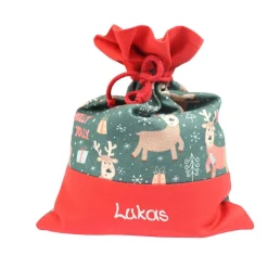 Nikolaussäckchen Elch grün mit Namen - Dekoration zu Weihnachten oder Advent Alternative Nikolaustiefel Nikolaussack