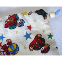 Nikolaussäckchen in beige mit schönen Teddybärmotiven genäht von Hobbyhaus