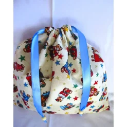 Nikolaussäckchen in beige mit schönen Teddybärmotiven genäht von Hobbyhaus