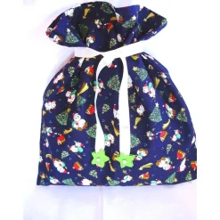 Nikolaussäckchen in blau mit schönen Kindermotiven genäht von Hobbyhaus