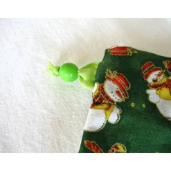 Nikolaussäckchen in grün mit Schneemannmotiven genäht von Hobbyhaus