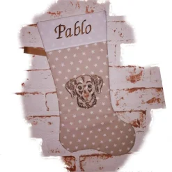 Nikolausstiefel Hund mit Wunschname Größe XXL