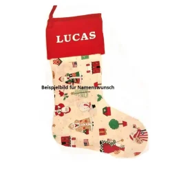 Nikolausstiefel, Kaminsocke, befüllbarer Nikolaus Stiefel zum Aufhängen