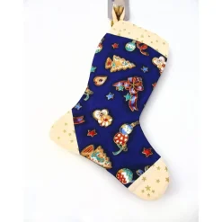 Nikolausstiefel klein in blau-beige genäht von Hobbyhaus