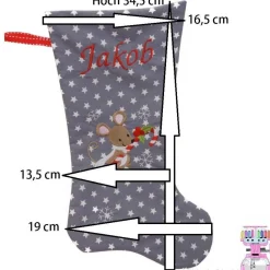 Nikolausstiefel mit Name Luca bestickt