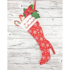 Nikolausstiefel personalisiert Highheel aus Stoff zum Befüllen